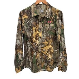 Under armour Field Shirt Womens Large Camo Realtree Xtra Performance Button Up